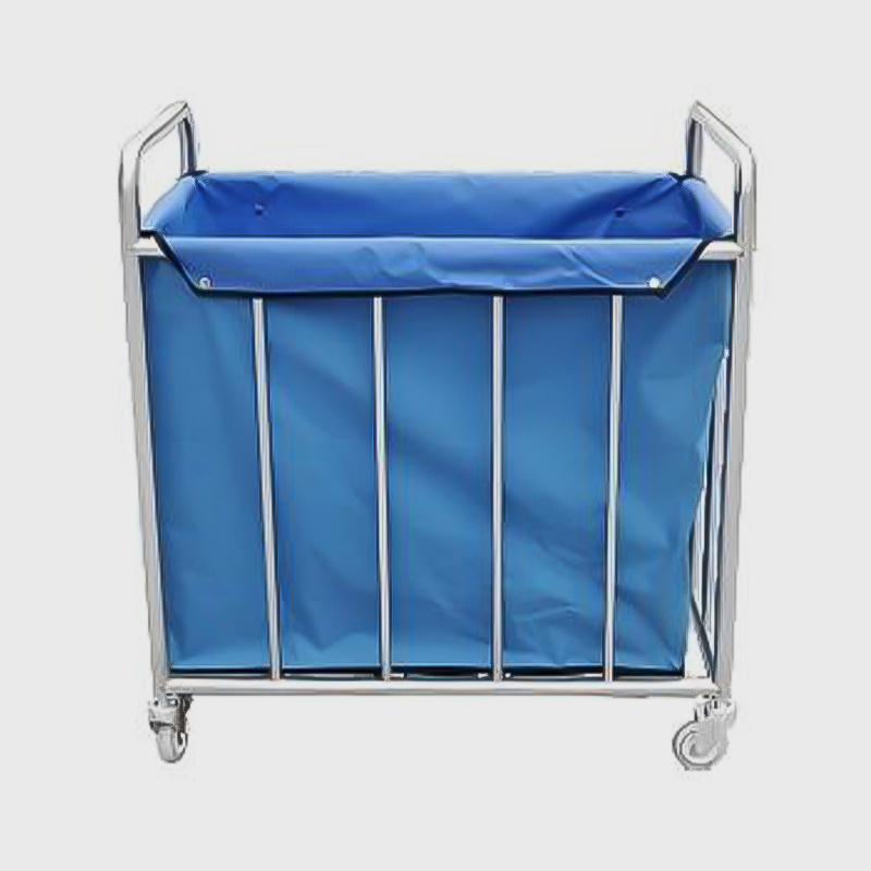 Movable Stainless Steel Hospital Linen Trolley with Oxford Fabric